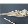 Image 8 : Carved Wooden Figurine, Man in Canoe w/ Fish 8" L