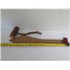 Image 8 : Qty 2 Wooden Tools, Painted Thunderbird Paddle (Signed) & Wooden Hammer,