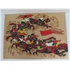 Image 2 : Qty 4 Chinese Peasant Paintings, Maker's Mark 21.5" x 15.5"