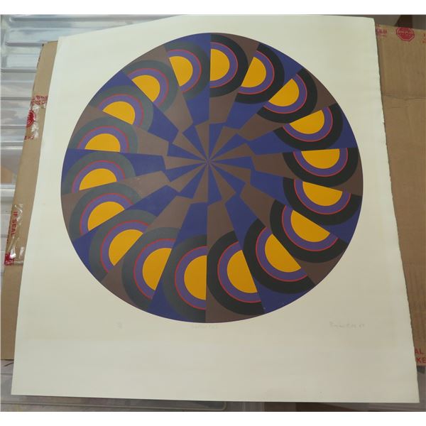 Print, "Sector No. 2" Geometric Limited Edition Signed Brian Rice 24" x 22.5"