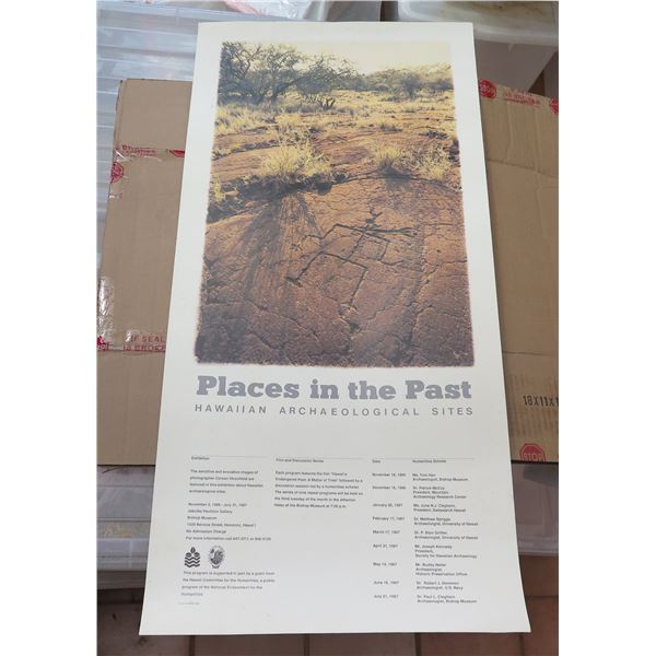 Poster, "Places in the Past" Bishop Museum 1987 15.5" x 34"