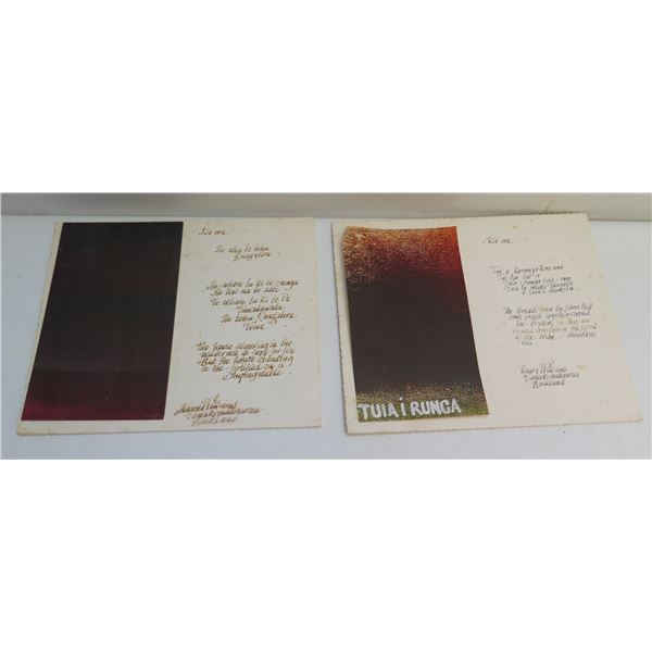 Qty 2 New Zealand Poems w/ Art, Tuiairunga Signed