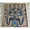 Image 1 : Woven Mat w/ Painted Design (Some Damage) 42.5" x 45"