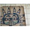 Image 3 : Woven Mat w/ Painted Design (Some Damage) 42.5" x 45"