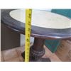 Image 8 : Wood Side Table w/ Stone Top, 23" Dia, 26" H (Top Not Connected to Pedestal)