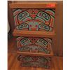 Image 1 : Qty 3 Wooden Stacking Boxes, Cedar Painted Designs, Standing Bear Walking 1993