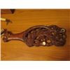 Image 10 : Qty 8 Misc Items, Wooden Carved Club, Tiki, Wooden Box, Gourd Music Instrument, Patches