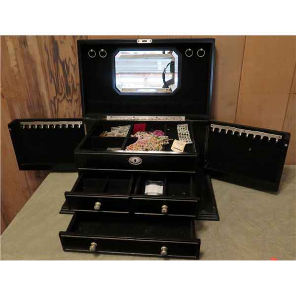 Jewelry Box w/ Jewelry 18" x 10.5" x 10" H