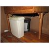 Image 10 : Wooden Desk w/2 Chairs, 3 Drawers Upholstered Seats, Electric Plug, Pen Holder, Green Tiki Necklace,