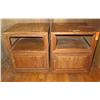 Image 1 : Qty 2 Wooden Bed Stands w/ Door, 20" x 40" x 18" Numerous Stains