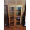 Image 2 : Glass Door Cabinet w/ 4 Shelves, Composite Wood  31.5" x 12" x 60" H