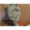 Image 3 : Qty 2 Stone Bird Figurine w/Fish, Glazed Green Elephant