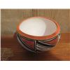 Image 2 : Native American Indian Bowl Geometric Black/White  Design 3" Tall (Broken/Glued)
