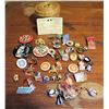 Image 1 : Native Canadian Indian Basket 3" Tall, Misc Souvenir Pins