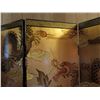 Image 8 : Chinese Folding Screen, Dragon Motif 64" x 72" (Back side Bamboo Motif Black/Gold)