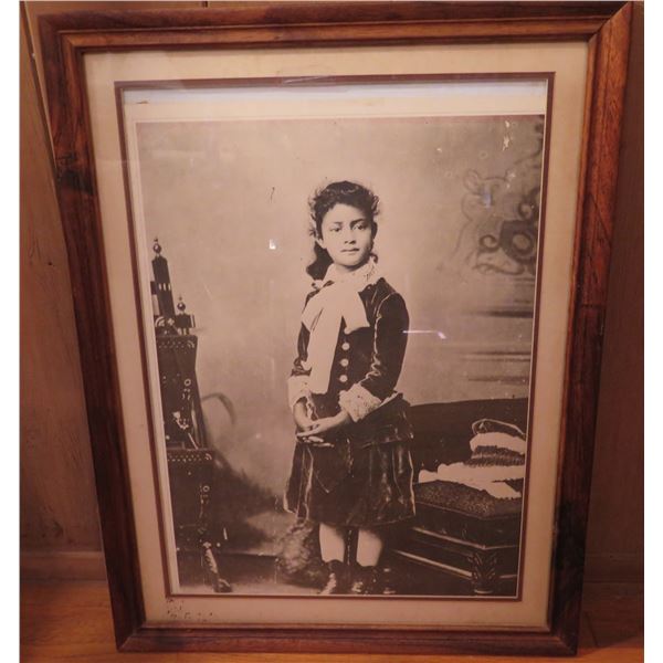 Framed Art, Sepia Photo Ka‘iulani ?  (Water Damage)