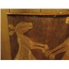 Image 2 : Fiber Art, Kangaroo Family Painted on Wood 25.5" x 30"