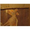 Image 3 : Fiber Art, Kangaroo Family Painted on Wood 25.5" x 30"