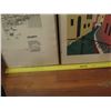 Image 17 : Qty 2 Framed Art,  Black/White Drawing Limited Edition Signed Ralph Fabri, Buildings Print  Signed