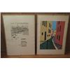 Image 1 : Qty 2 Framed Art,  Black/White Drawing Limited Edition Signed Ralph Fabri, Buildings Print  Signed