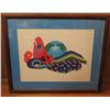 Image 1 : Framed Art, "Sky Salmon & Her Splendid Journey" Print Limited Edition Signed Marvin Oliver 25" x 20"