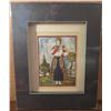 Image 1 : Framed Art, Shadow Box Frame w Print , Woman w/Traditional Dress 16" x 20.5"