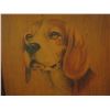 Image 2 : Framed Art, Hound Dog on Wood Painting 12" x 16"
