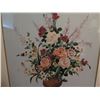 Image 3 : Framed Art, Embroidery Floral Basket Orange/Pink/Red/Green 25" x 32" (Some Stains)