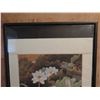 Image 2 : Framed Art, Ducks w/ Lotus Flowers Print Chinese Characters Maker's Mark 22" x 41.5"