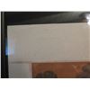 Image 8 : Framed Art, Ducks w/ Lotus Flowers Print Chinese Characters Maker's Mark 22" x 41.5"