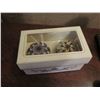 Image 3 : Qty 6 Ceramic Accessories, 2 Ceramic Knobs in Box, Trinket Box, 2 Pitchers on Tray French