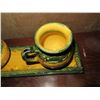 Image 8 : Qty 6 Ceramic Accessories, 2 Ceramic Knobs in Box, Trinket Box, 2 Pitchers on Tray French