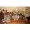 Image 1 : Qty 12 Cut Glass Serving Dishes, 6 Cups. 3 Bowls, Covered Bowl, Lid, Candy Dish