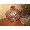 Image 2 : Qty 12 Cut Glass Serving Dishes, 6 Cups. 3 Bowls, Covered Bowl, Lid, Candy Dish