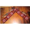 Image 1 : Tapestry, Geometric w/Fringe  Red/White/Black/Orange 30" x 27" L  Shape