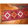 Image 2 : Tapestry, Geometric w/Fringe  Red/White/Black/Orange 30" x 27" L  Shape