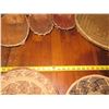 Image 17 : Qty 11 Woven Baskets,  4 Wood w/Twine, Covered Basket, 5 Woven Serving Plates, Wooden Steamer Spiral
