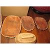 Image 3 : Qty 11 Woven Baskets,  4 Wood w/Twine, Covered Basket, 5 Woven Serving Plates, Wooden Steamer Spiral