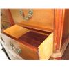 Image 8 : Qty 2 Wooden Night Stands w/Glass Tops, Raised Ornaments 19" x 15" x 27" H (Numerous Stains)