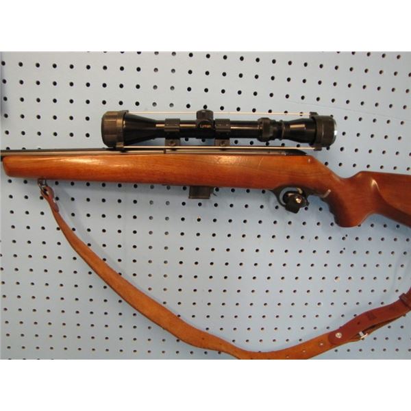 Mossberg model 340B bolt action 22 short long or long rifle, clip, Lyman 3-9x40 scope, c/w sling