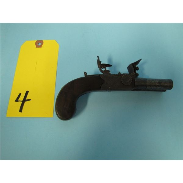 ANTIQUE:  Smith double barrel boxlock, folding trigger,  approx .36 cal, cannon barrels  are 1 ½ inc