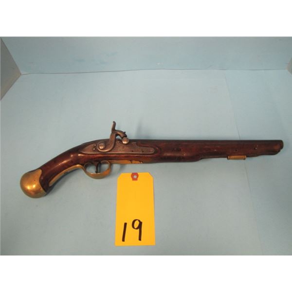 ANTIQUE:  British Sea Service converted percussion pistol. (1716/77) 57 caliber made by Tower Arms c