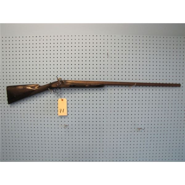 12 bore percussion live pigeon gun, nvs, Birmingham proofs, 32" barrel