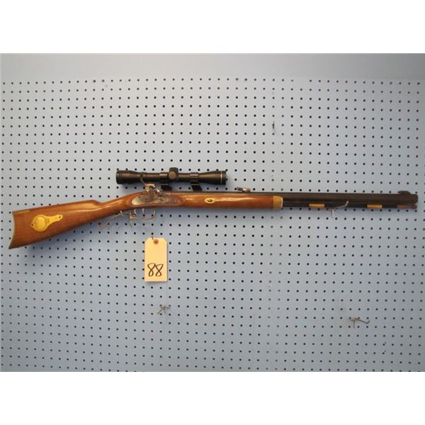 Bell 50 calibre muzzleloader, Tasco Pronghorn scope, see through scope rings, double set triggers,