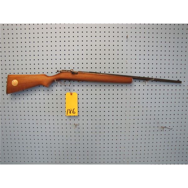 Ranger single shot bolt action, 22 calibre, has someone's SIN engraved on barrel
