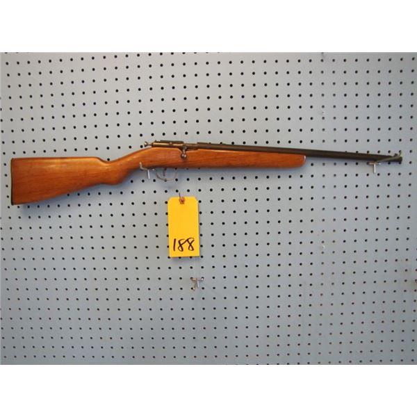 Ranger, bolt action, 22LR., single shot, has someone's SIN engraved on barrel