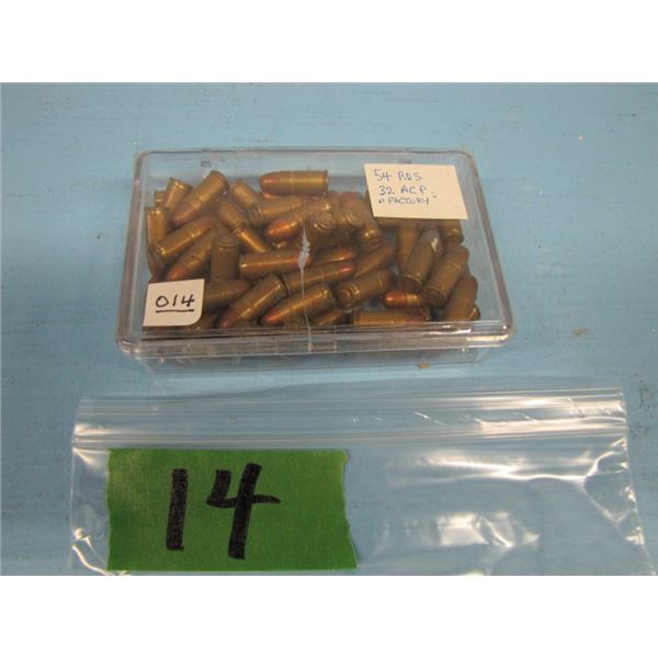 package of 54 rounds 32 ACP Factory ammo