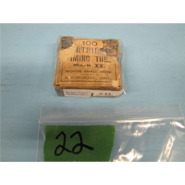 box 70 rounds Factory 1901 Morris aiming tube Mark II ammunition by kynoch