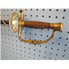 Image 11 : u.s. Civil War pattern 1840 artillery officer sword and Scabbard. - drag missing - brass fittings, E