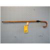 Image 1 : English umbrella cane - bamboo shaft - black umbrella- twist to open and turn to put umbrella back i